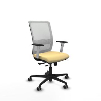 Piqueras y Crespo Silla De Oficina Piqueras Y Crespo Haches Crema Cuero Sint&eacute;tico