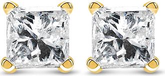 House of Brilliance AGS Certified 14k Yellow Gold 1/4 Cttw Diamond Solitaire Stud Earrings at Nordstrom