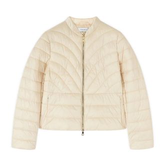 Motivi Plum&iacute;fero lightweight corto con cuello alto - Jackets - Mujer - Beige - 2XL