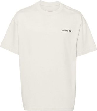 A-Cold-Wall* logo-flocked cotton T-shirt - men - Cotton - S - Neutrals