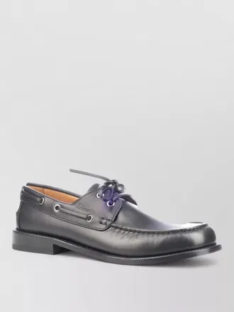 Dior boat shoes contrast stitching metal eyelets design