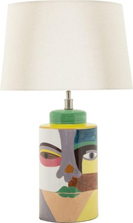 Mauro Ferretti Lámpara de mesa de cerámica con pantalla de tela cm ø 40x65