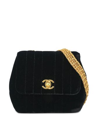 Chanel 1994-1996 Mademoiselle Quilting schoudertas - Zwart