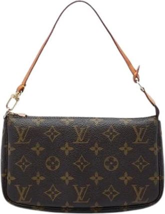 Louis Vuitton Pre-owned Pochette Accessoires - Dames - Vintage Schoudertas - Bruin - ONE Size - Leer - Vintage