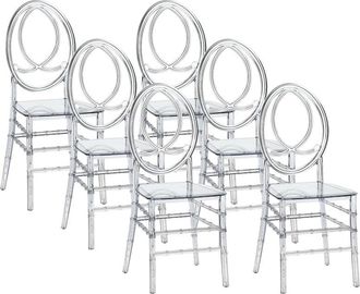 VENTE-UNIQUE.COM Set de 6 sillas pl&aacute;stico transparente