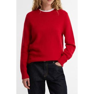 Barbour Woodhouse Wool & Cashmere Crewneck Sweater in Crimson at Nordstrom, Size 10
