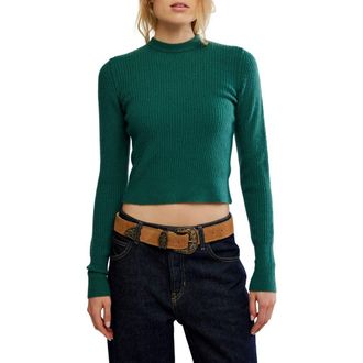 Free People Ever After Rib Sweater in Rainforest at Nordstrom, Size X-Large