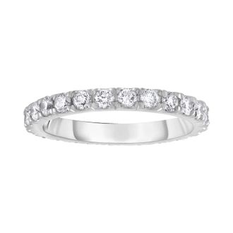 Diana M. Jewels 18kt white gold lab ground round diamond eternity band weighing 1.15cts tw set in a shared prong setting