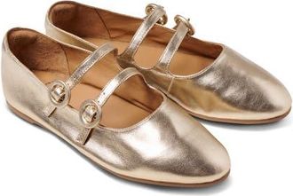 beek Partridge Mary Jane Flat in Gold at Nordstrom, Size 7.5