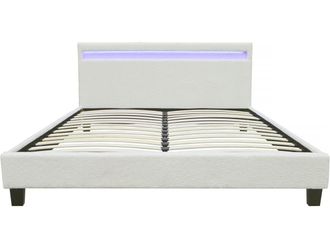 Habitat et Jardin Cama De Tela Rizada maria Con Led 160x200cm - Crema