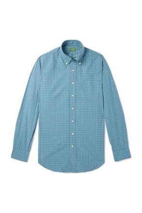 Sid Mashburn Button-Down Collar Checked Cotton-Poplin Shirt