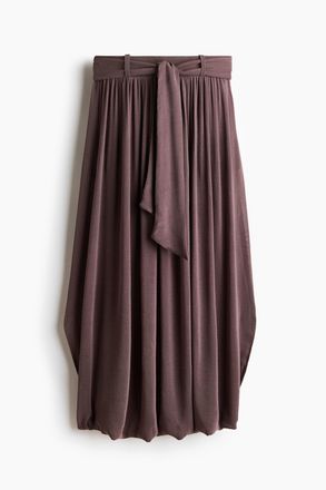 H&M Weite Hose mit Bindeg&uuml;rtel - Dunkles Mauve