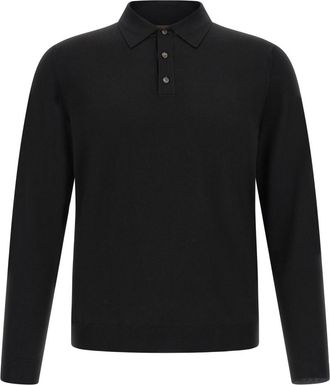 Zanone Black Solid Polo Sweater
