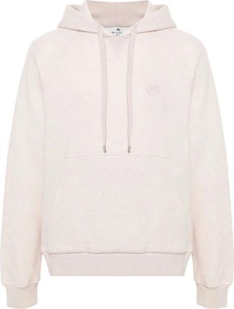 Etro Lichtbeige Gebreide Trui met Pegasus Motief - Heren - Hoodies - Beige - 2XL - Wol - Hoodies & sweatvesten