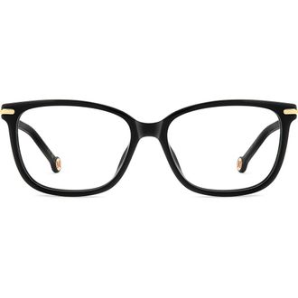 Carolina Herrera 54mm Square Reading Glasses in Black at Nordstrom