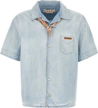 Marni Denim Shirts, male, Blue, Size: L Chambray Shirt