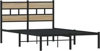 vidaXL Metal Bed Frame without Mattress Sonoma Oak 120x200 cm Vidaxl