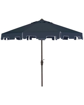 Safavieh Up Resistant Zimmerman 9Ft Crank Market Push Button Tilt Umbrella
