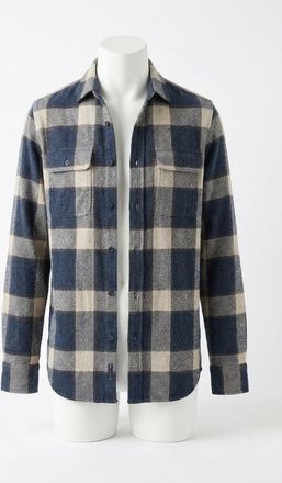 Faherty Legend Sweater Shirt In Navy Cloud Plaid