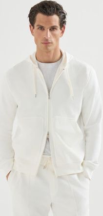 Brunello Cucinelli Hooded zip-up sweatshirt in Off-White at Nordstrom, Size Xxx-Large Eu