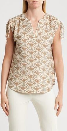 Pleione Crinkle Tie Shoulder Top in Taupe Seashell at Nordstrom Rack, Size X-Small