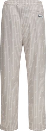 GCDS Mens All-Over Logo Pinstripe Track Pants Sandshell-Bone Polyester Sandshell/bone Trousers
