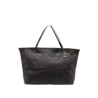 Chanel Pre-owned Tote Bags, female, Black, Size: ONE SIZE Pre-owned Leather totes