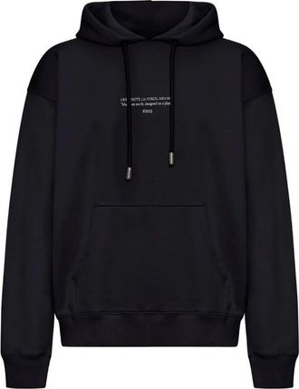 Off-white 44Mbb 085S26F009001 Oversized Hoodie - Heren - Hoodies - Zwart - M - Katoen - Hoodies & sweatvesten