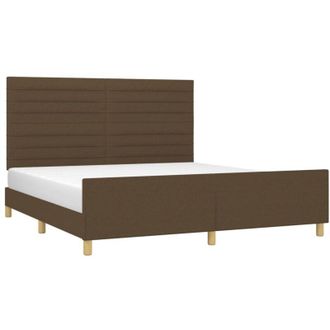vidaXL Cama Sin Colch&oacute;n De Tela Marr&oacute;n Oscuro 180x200 Cm Vidaxl