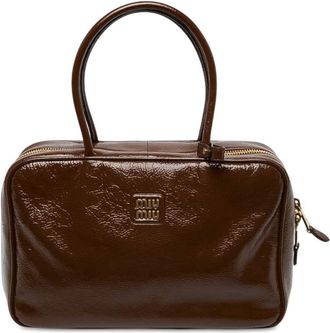 Miu Miu Pre-owned Miu Miu Large Naplak Patent Logo Beau Handbag Ladies U4Z9NCUBUD7CC5S6