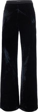 Semicouture Velvet Straight-Leg Trousers - Black