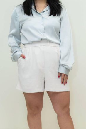Skies Are Blue Clothing Sienna Eco-Friendly Tailored Shorts In Stone