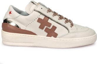 Gio+ Sneakers, female, Beige, Size: 6 US Handcrafted Leather Sneakers with Removable Insole