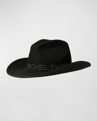 Maison Michel Austin Studded Felt Cowboy Hat