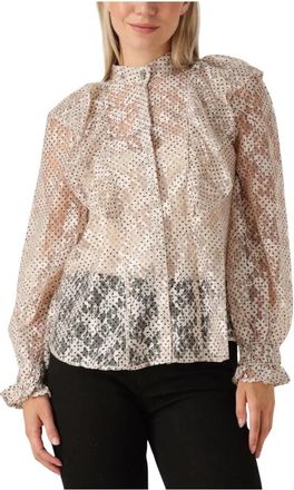 Bruuns Bazaar Veelzijdige Bbyonas Blouse voor Vrouwen - Dames - Overhemden - Beige - XL - Wol - Overhemden