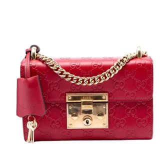 Gucci Pre-owned Padlock Crossbody Bag - Dames - Pre-owned - Rood - Maat: ONE Size Leer