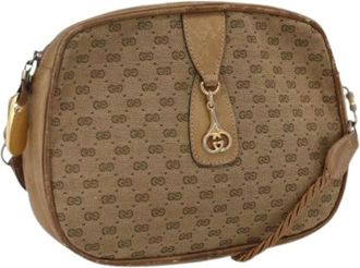 Gucci Pre-owned Cross Body Bags, female, Beige, Size: ONE SIZE Pre-owned Vintage Canvas Cross Body Bag