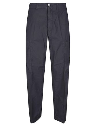 Stone Island Black Cotton Utility Straight-Leg Pants