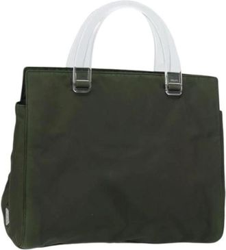 Prada Pre-owned Handbags, female, Green, Size: ONE SIZE Pre-owned Nylon Handbag