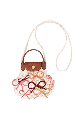 Longchamp Le Pliage Filet Raphia Extra Small Mesh Bag