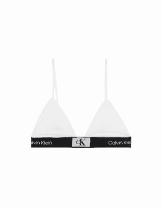 Calvin Klein Womens CK 1996 Unlined Triangle Bra, White - Size: XL