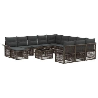 vidaXL Conjunto De Sof&aacute;s De Jard&iacute;n 13 Pcs Gris Y Gris Oscuro Vidaxl