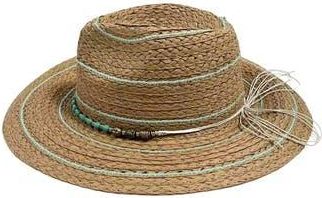MARCUS ADLER Straw Panama Hat in Natural/Turquoise at Nordstrom Rack