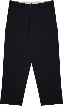 Nine In The Morning Neutrals Kai Pleated Wool Straight-Leg Pants