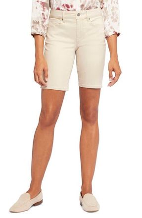 NYDJ Ella Side Slit Denim Bermuda Shorts in Feather at Nordstrom, Size 00
