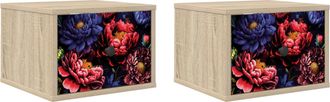 vidaXL Mesita De Noche De Pared Kiel 2 Uds. Roble Sonoma Vidaxl