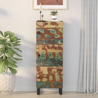 vidaXL Aparador 3 Puertas Hierro Y Madera Maciza Reciclada 40x33x110cm Vidaxl