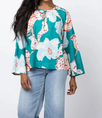 Cleobella Abby Blouse In La Rouge North Sea Print