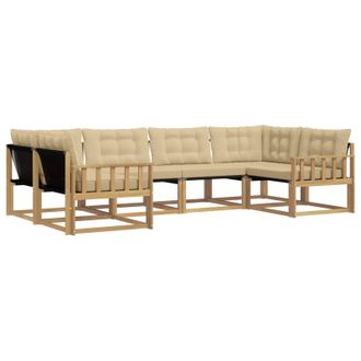 vidaXL Conjunto De Sof&aacute;s De Exterior Con Coj&iacute;n 6 Pcs Y Beige Vidaxl
