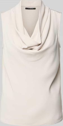 Comma Top mit Wasserfall-Ausschnitt in Beige, Größe 36